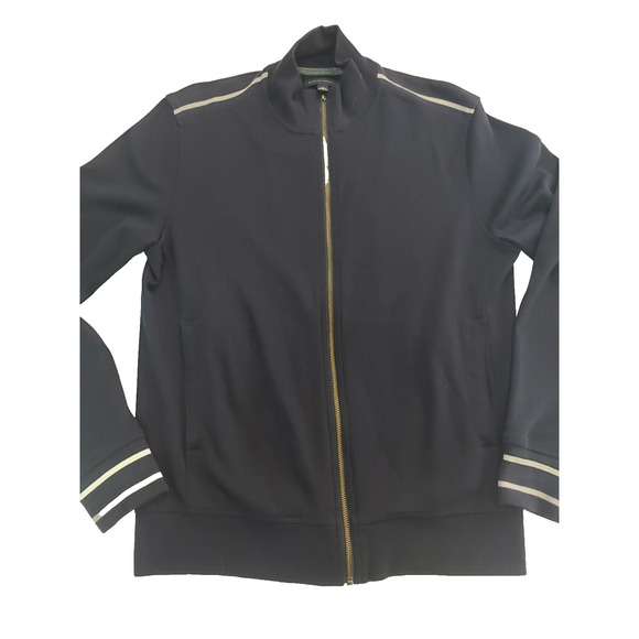 Banana Republic Navy Blue Zip Sweater Men's sz M Coastal Indie Jacket Layer - Picture 1 of 8